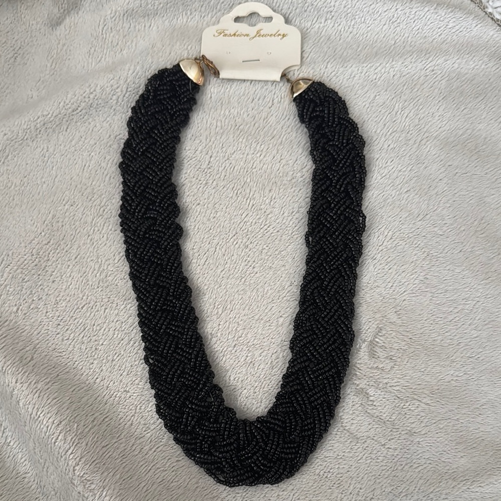 Black Beaded Necklace
